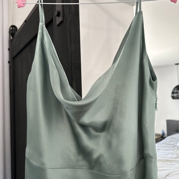 Belmont Dress by Park & Fifth in Satin Sage - Picture 10 of 10